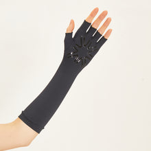 Load image into Gallery viewer, Fingerless Long Gloves Black UPF50+
